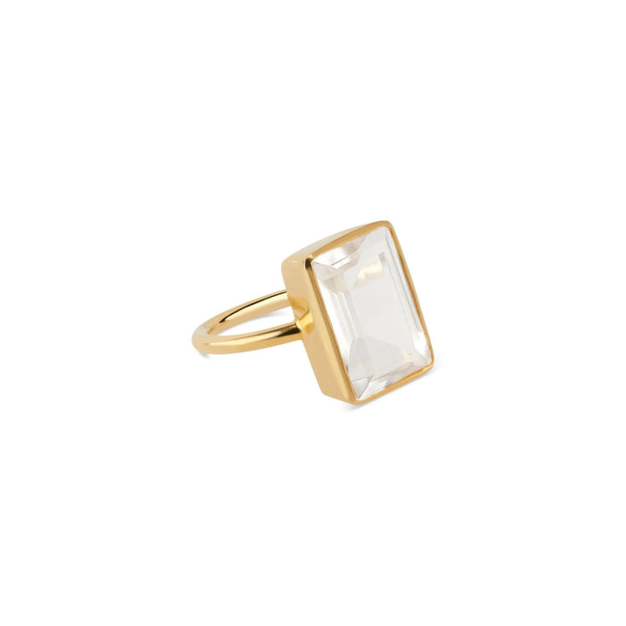 Luna Gold Ring | Crystal Quartz