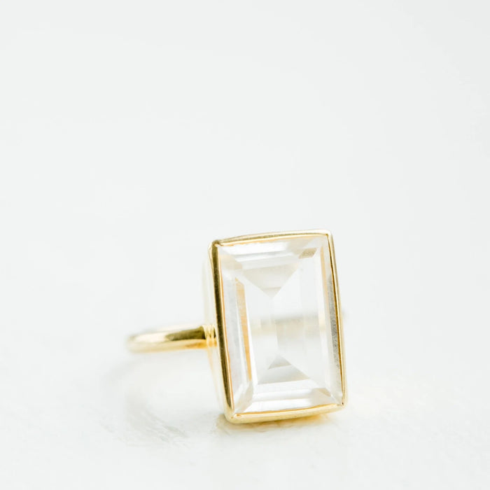 Luna Gold Ring | Crystal Quartz