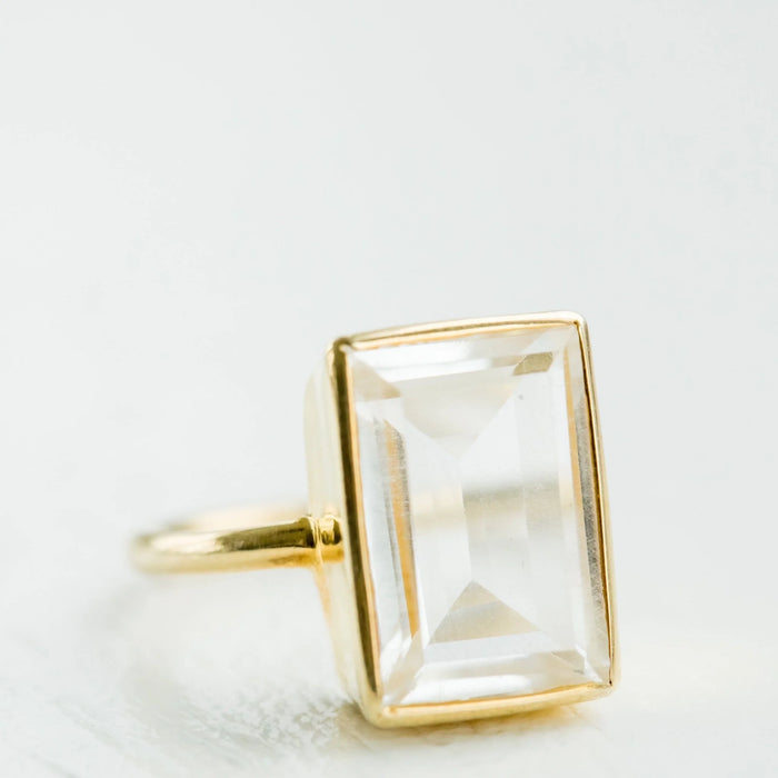 Luna Gold Ring | Crystal Quartz