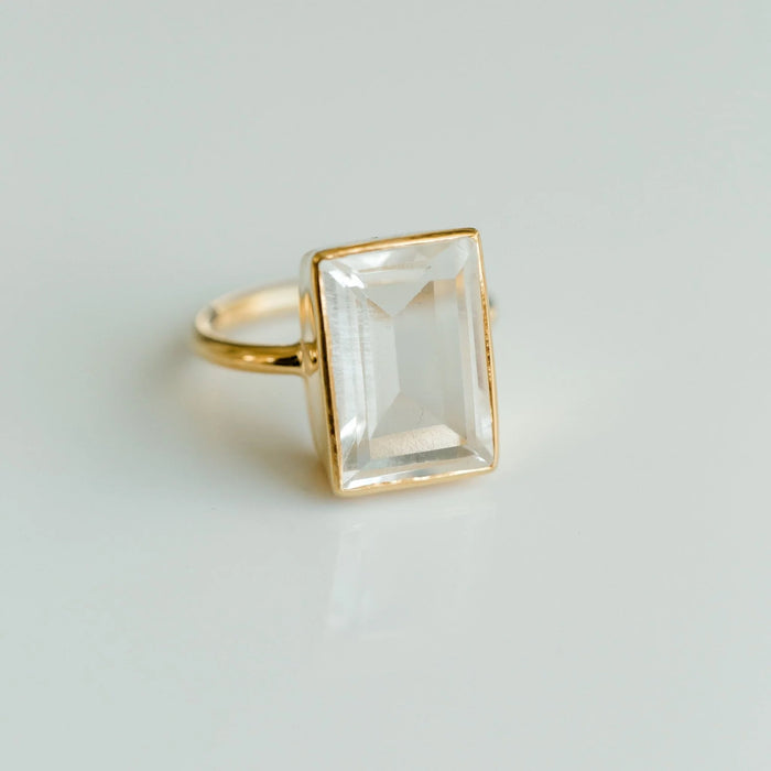 Luna Gold Ring | Crystal Quartz