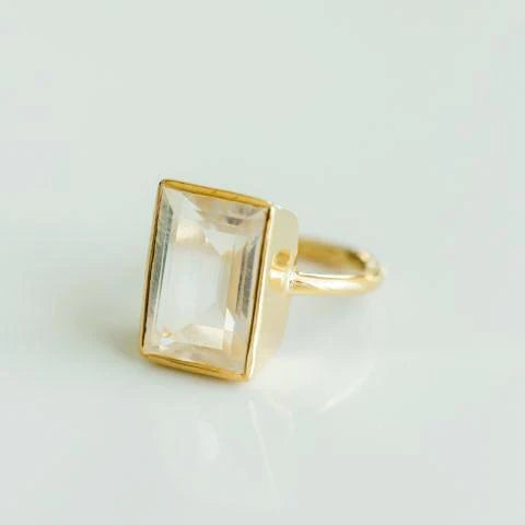 Luna Gold Ring | Crystal Quartz