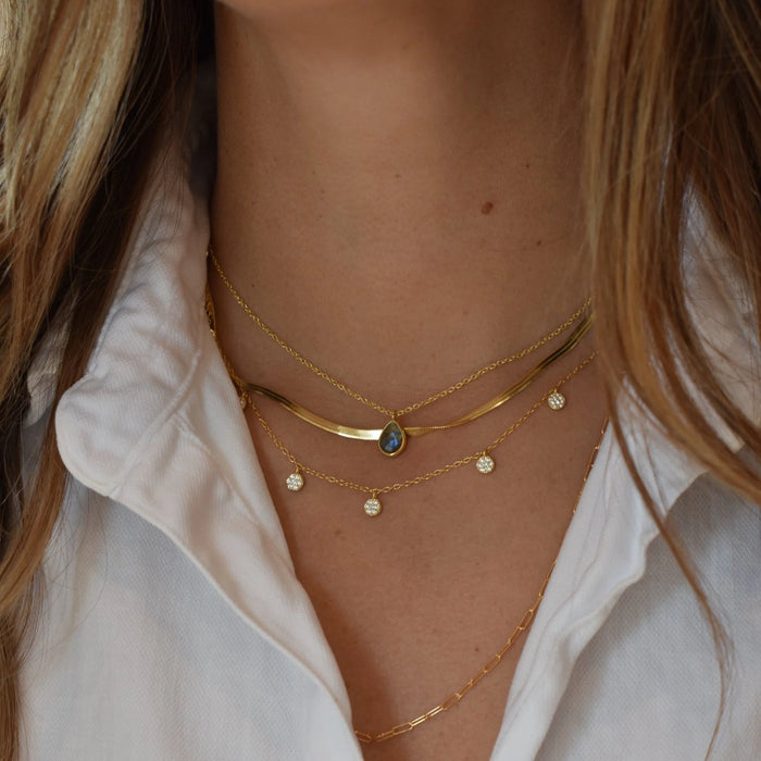 Cora Pave Coin Necklace