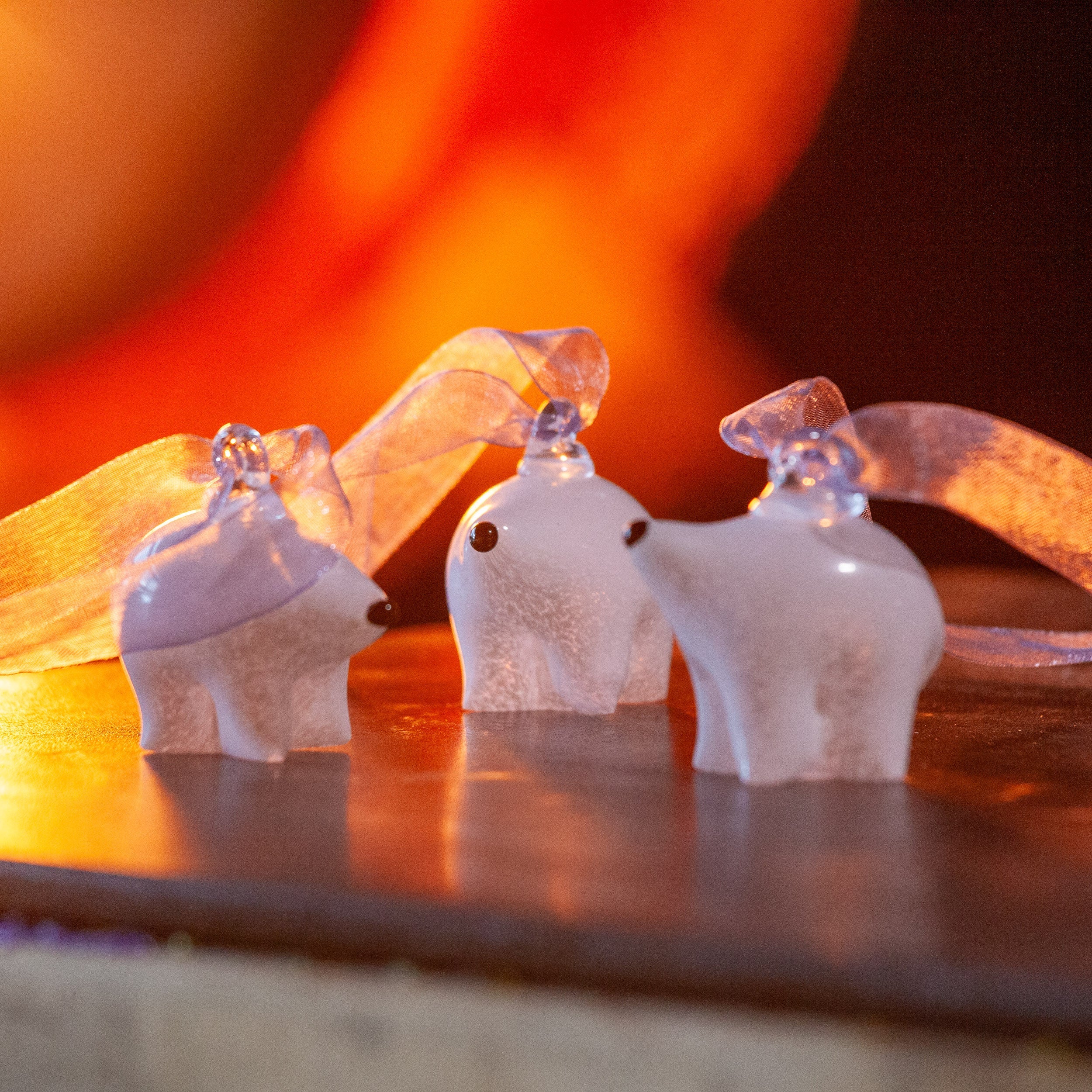 Polar Bear Ornament by AO Glass