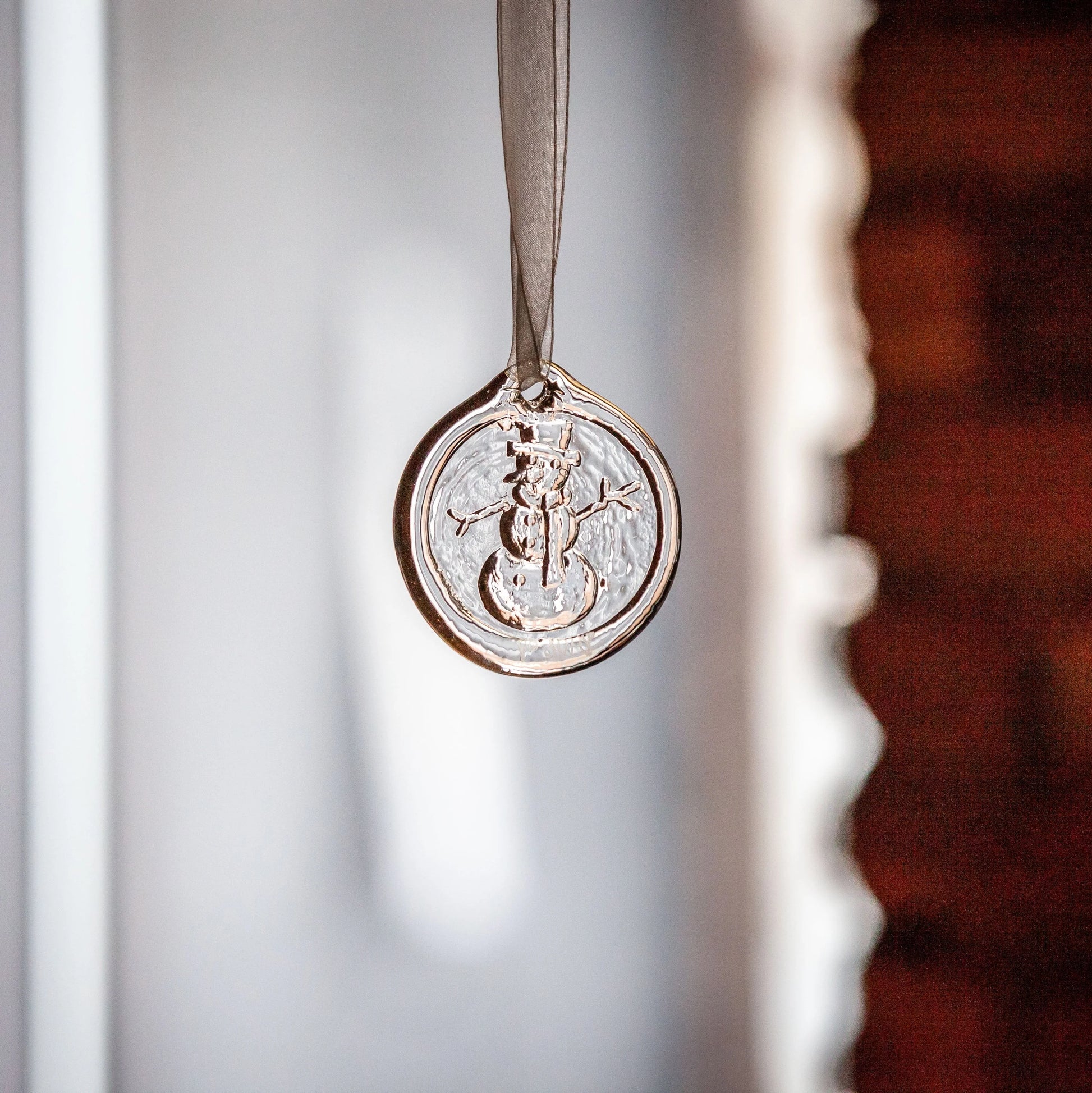 Suncatcher Ornament - Snowman by AO Glass