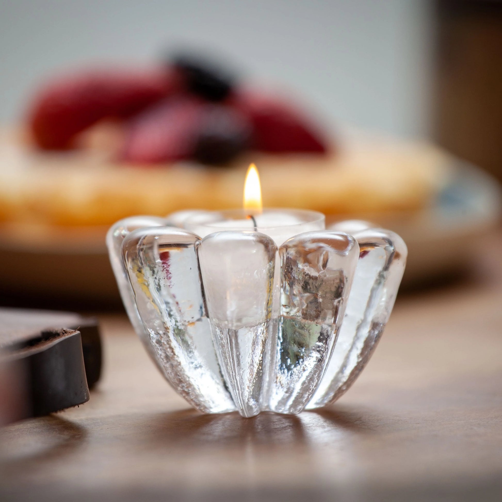 Tealight Holder - Ice Flower by AO Glass