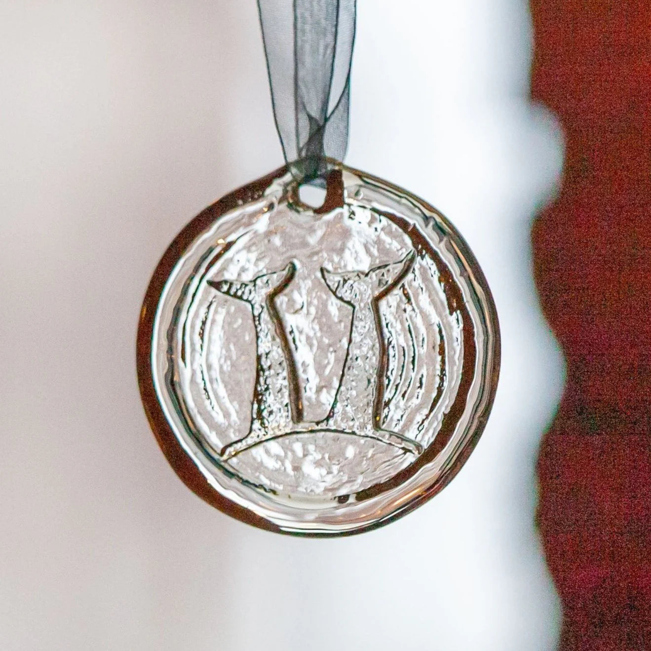 Suncatcher Ornament - Whale Tails by AO Glass