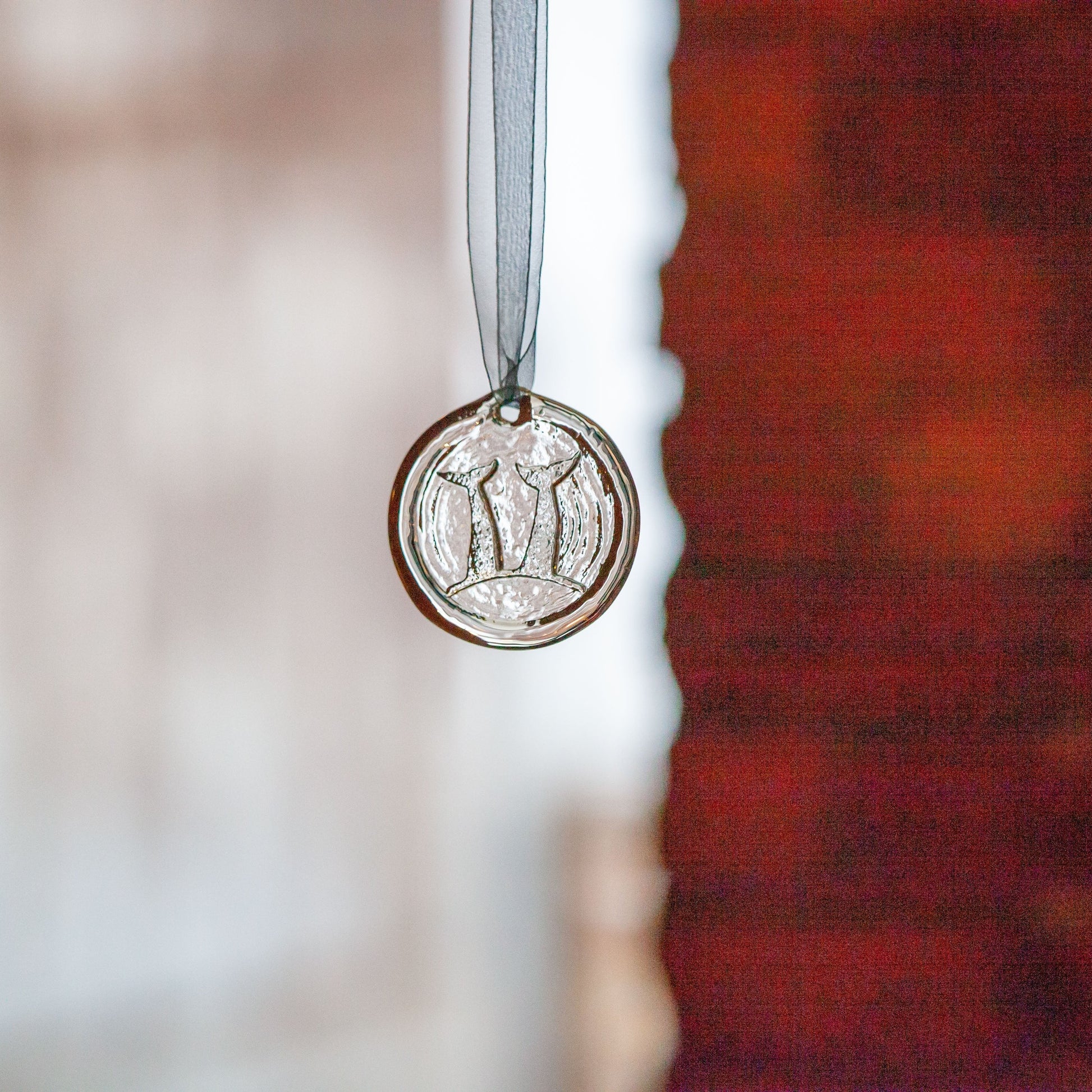 Suncatcher Ornament - Whale Tails by AO Glass