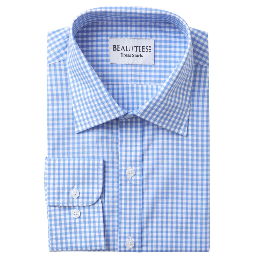 Light Blue Gingham Dress Shirt by Beau Ties of Vermont