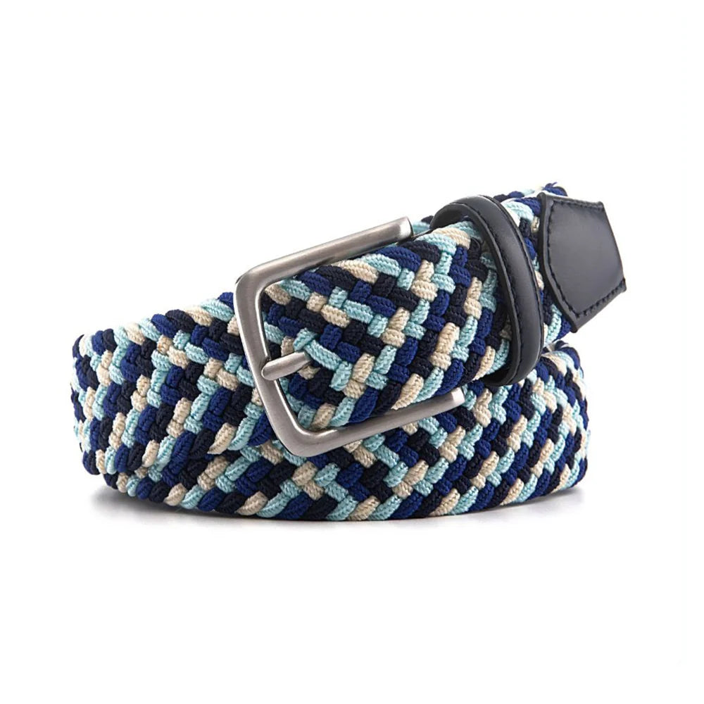Bradenton Navy/Blue/White Braided Belt by Beau Ties of Vermont