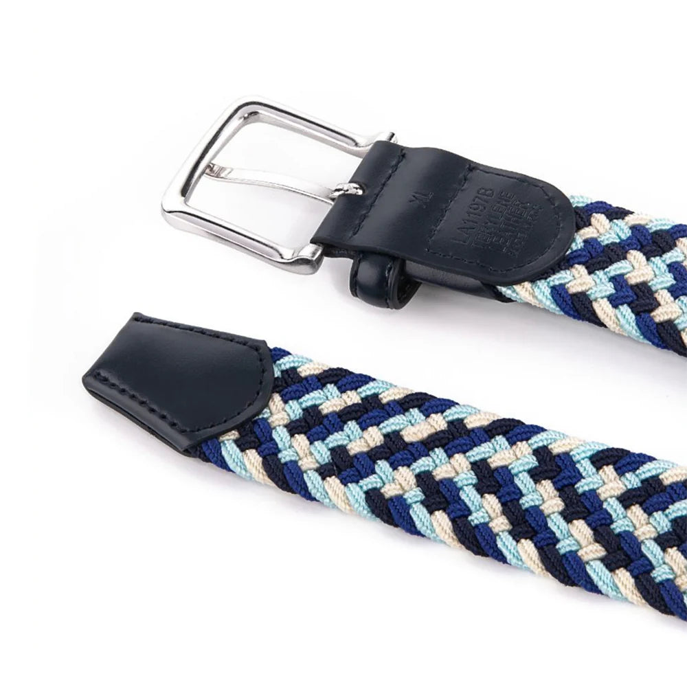 Bradenton Navy/Blue/White Braided Belt by Beau Ties of Vermont