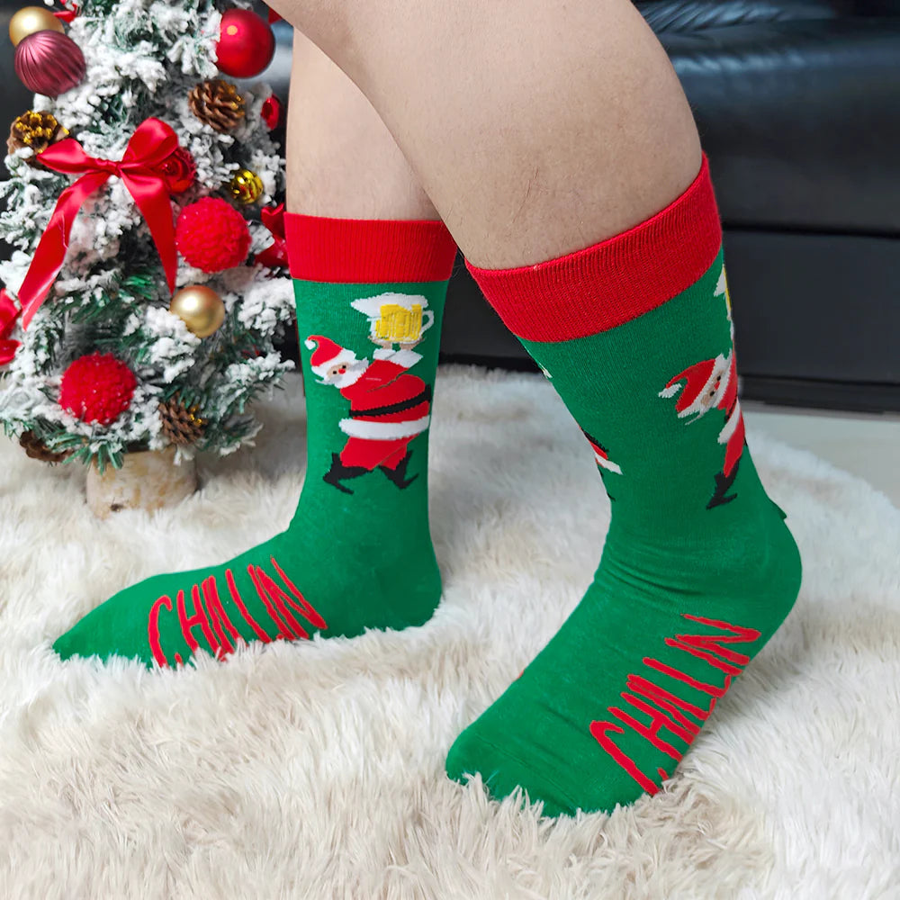 Cool Santa Men's Socks by Beau Ties of Vermont