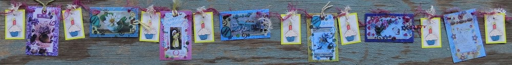 Mini Garlands, 2" x 3" - Birthday by Sweet Basil Cards