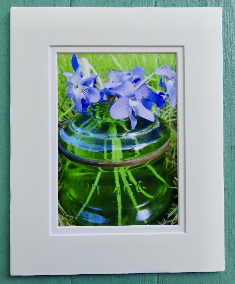 Matted Photos - Violets by Sweet Basil Cards