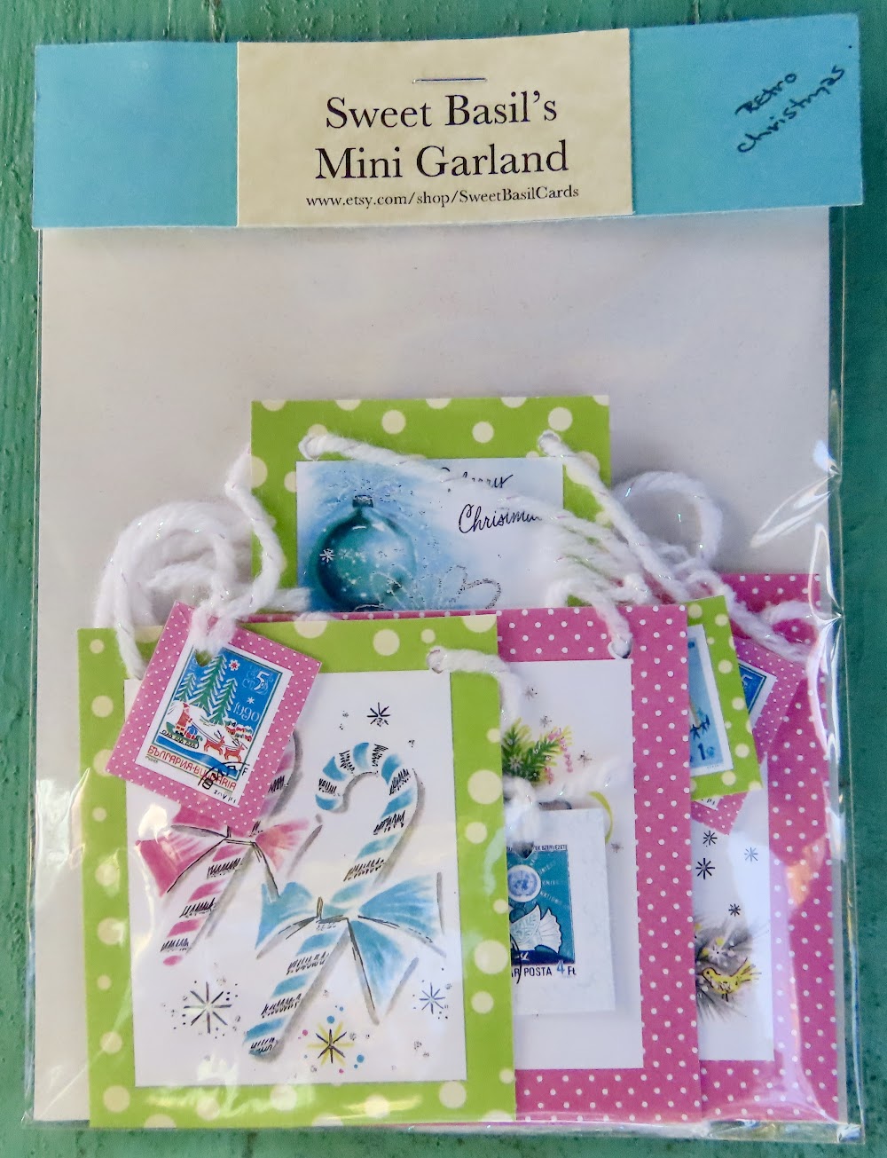 Mini Garlands, 2" x 3" - Retro Christmas by Sweet Basil Cards
