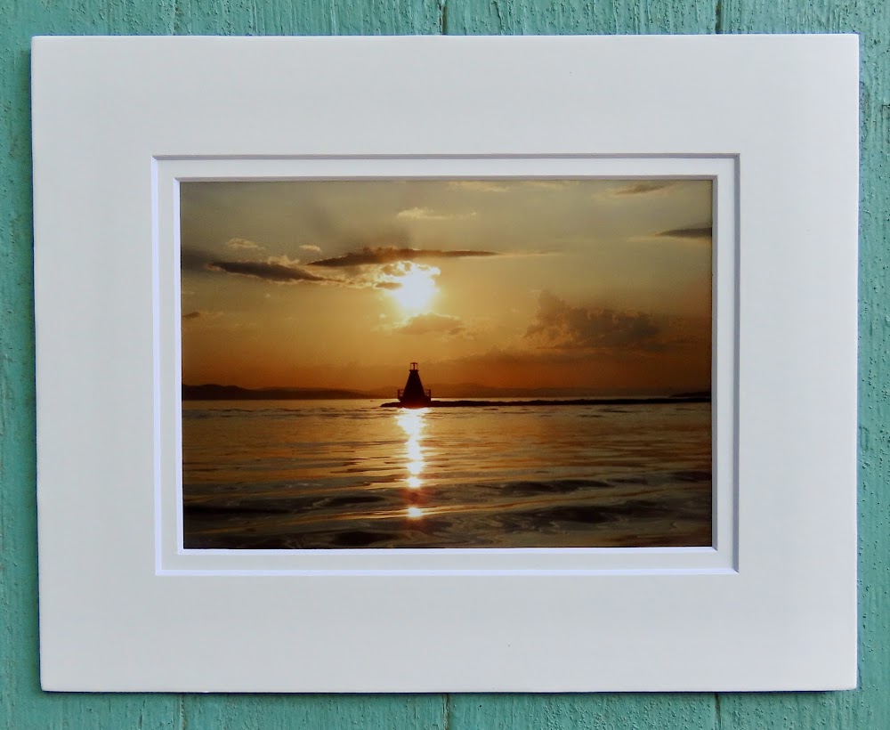 Matted Photos - Lighthouse Sunset by Sweet Basil Cards