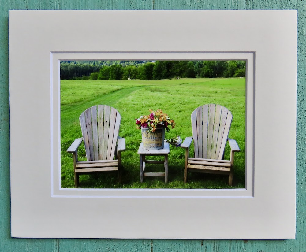 Matted Photos - Adirondack Chairs by Sweet Basil Cards