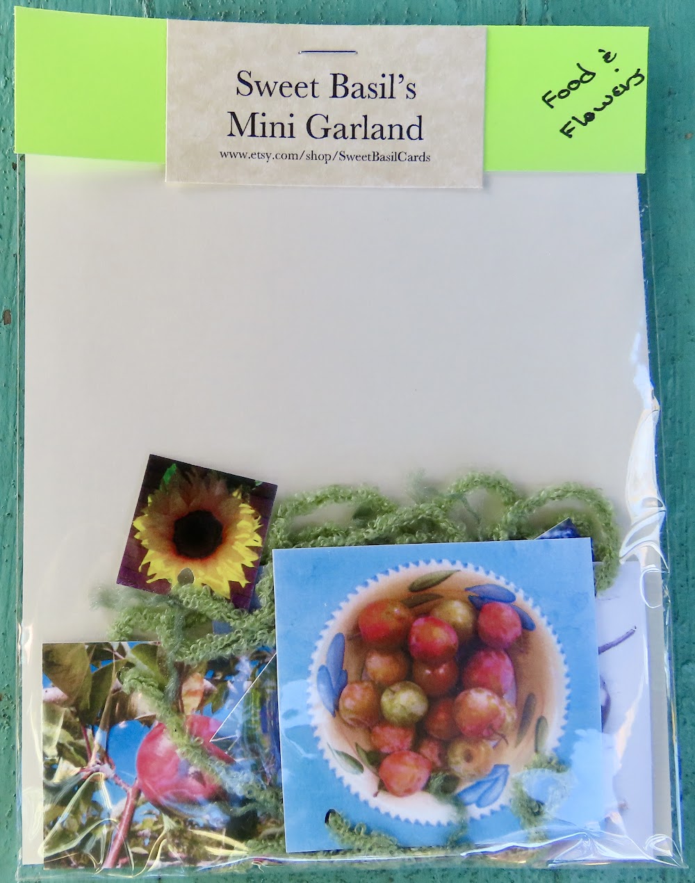 Mini Garlands, 2" x 3" - Food & Flowers by Sweet Basil Cards