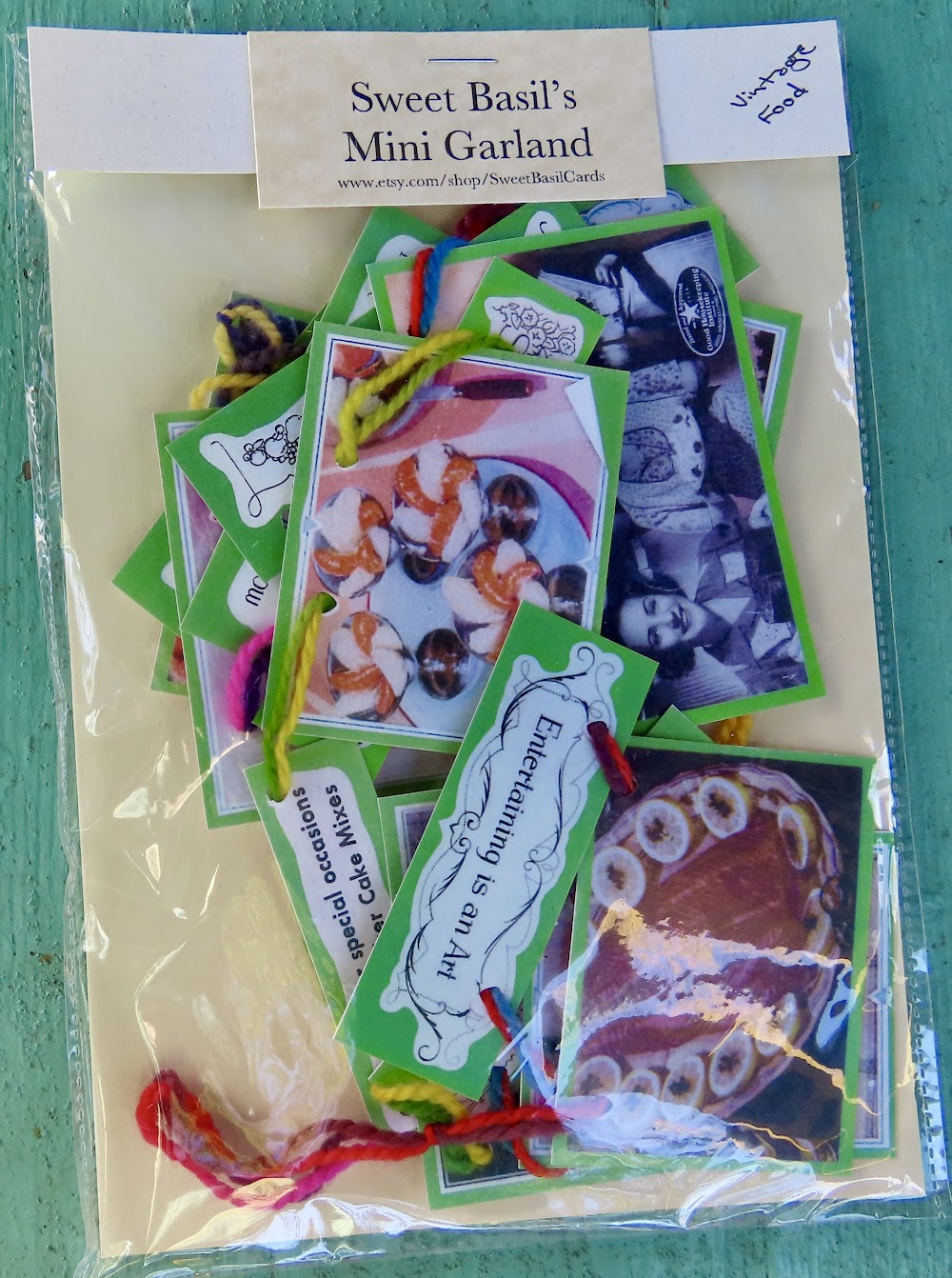 Mini Garlands, 2" x 3" - Vintage Food by Sweet Basil Cards
