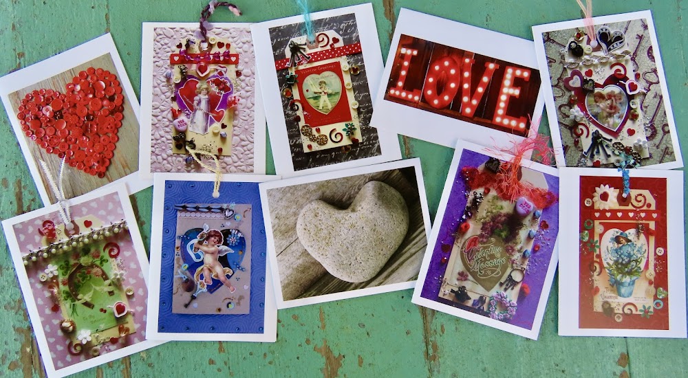 Greeting Cards, 10 Vermont greeting cards in each set - Valentines by Sweet Basil Cards