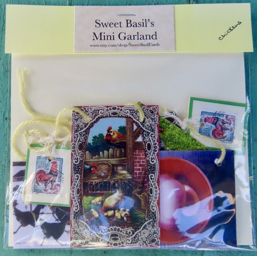 Mini Garlands, 2" x 3" - Chickens by Sweet Basil Cards