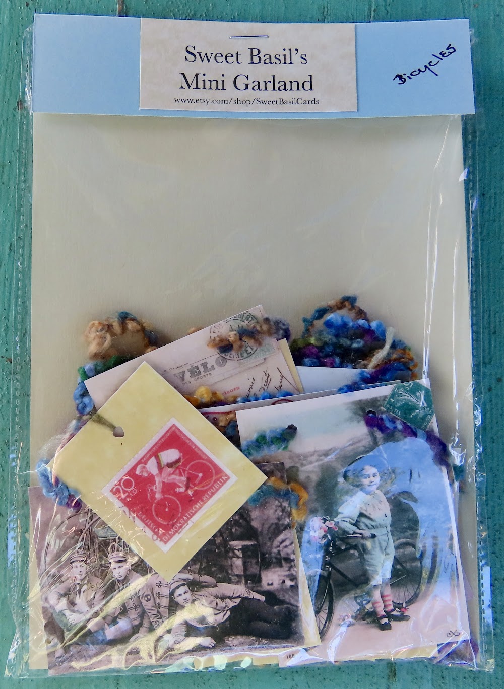Mini Garlands, 2" x 3" - Bicycles by Sweet Basil Cards