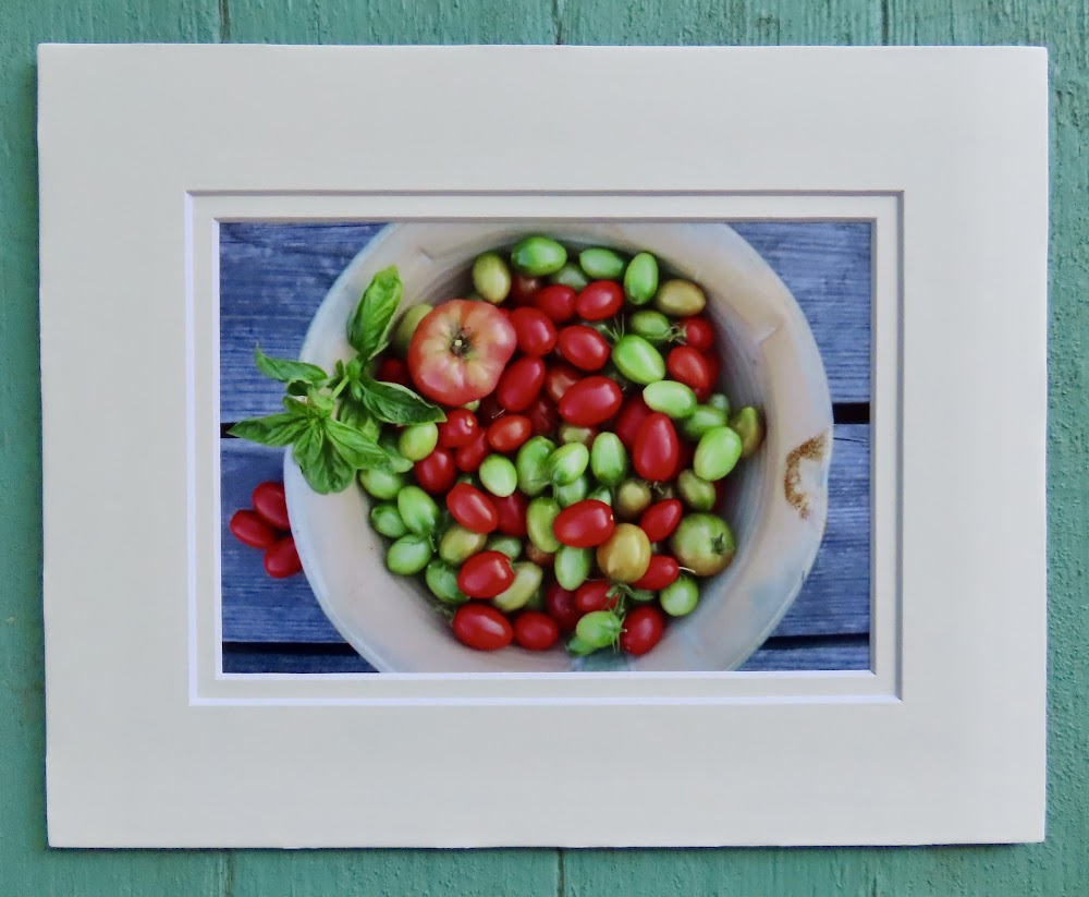 Matted Photos - Summer Tomatoes by Sweet Basil Cards