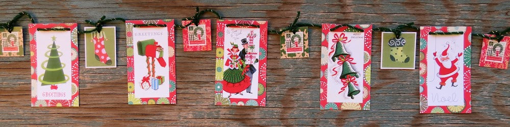 Mini Garlands, 2" x 3" - Vintage Christmas by Sweet Basil Cards