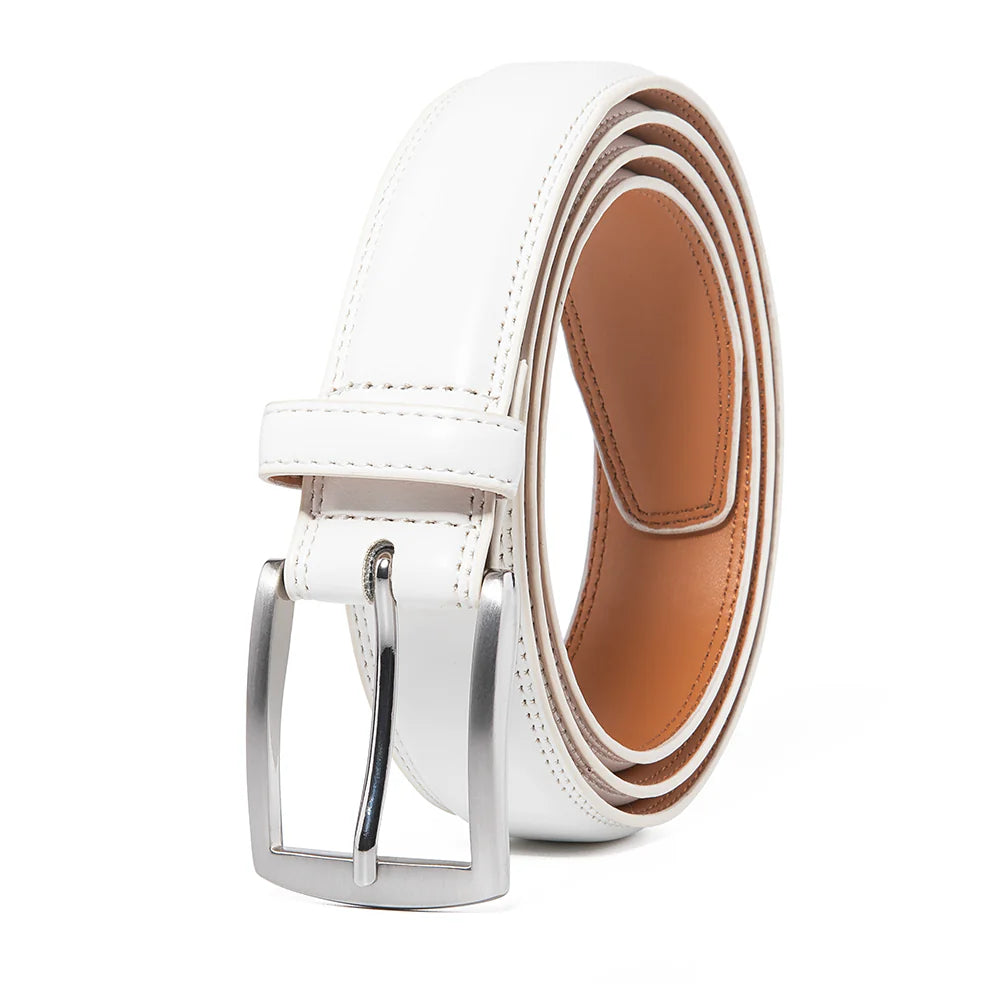 Premium Leather Belt - White by Beau Ties of Vermont