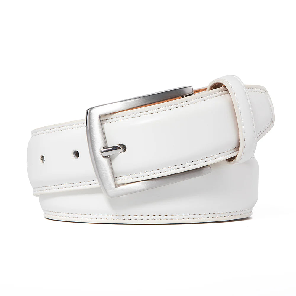 Premium Leather Belt - White by Beau Ties of Vermont