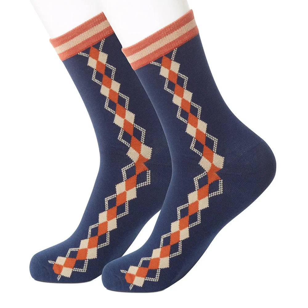 Blue with Copper Argyle Women's Socks by Beau Ties of Vermont