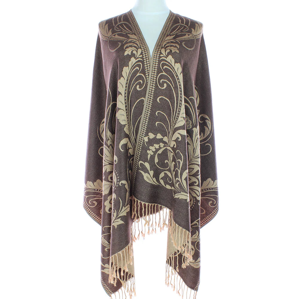 Brown Floral Pashmina by Beau Ties of Vermont