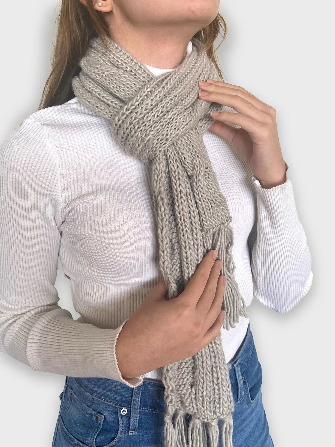 Touch of Grey Alpaca Scarf by Beau Ties of Vermont