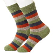 Green Stripes Ragg Women's Socks by Beau Ties of Vermont