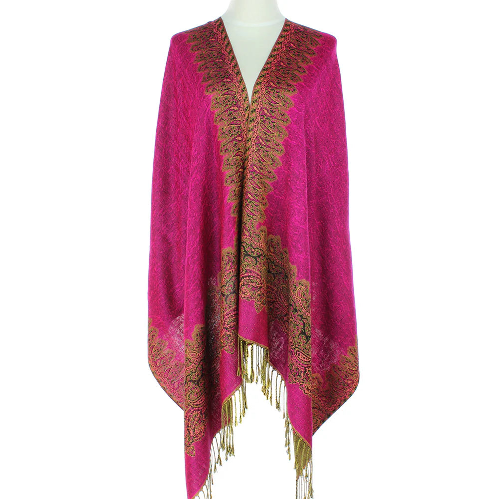 Hot Pink/Gold Constantinople Pashmina by Beau Ties of Vermont