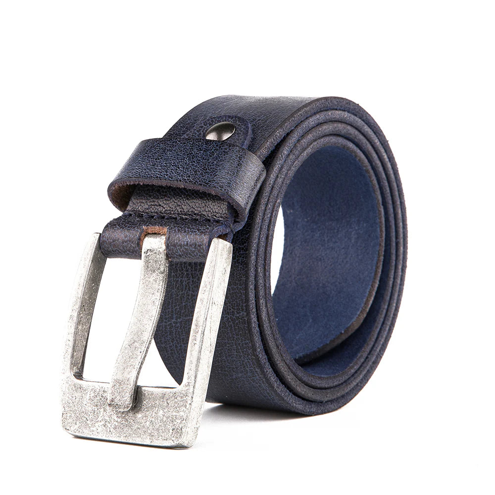 Premium Casual Leather Belt - Vintage Navy by Beau Ties of Vermont