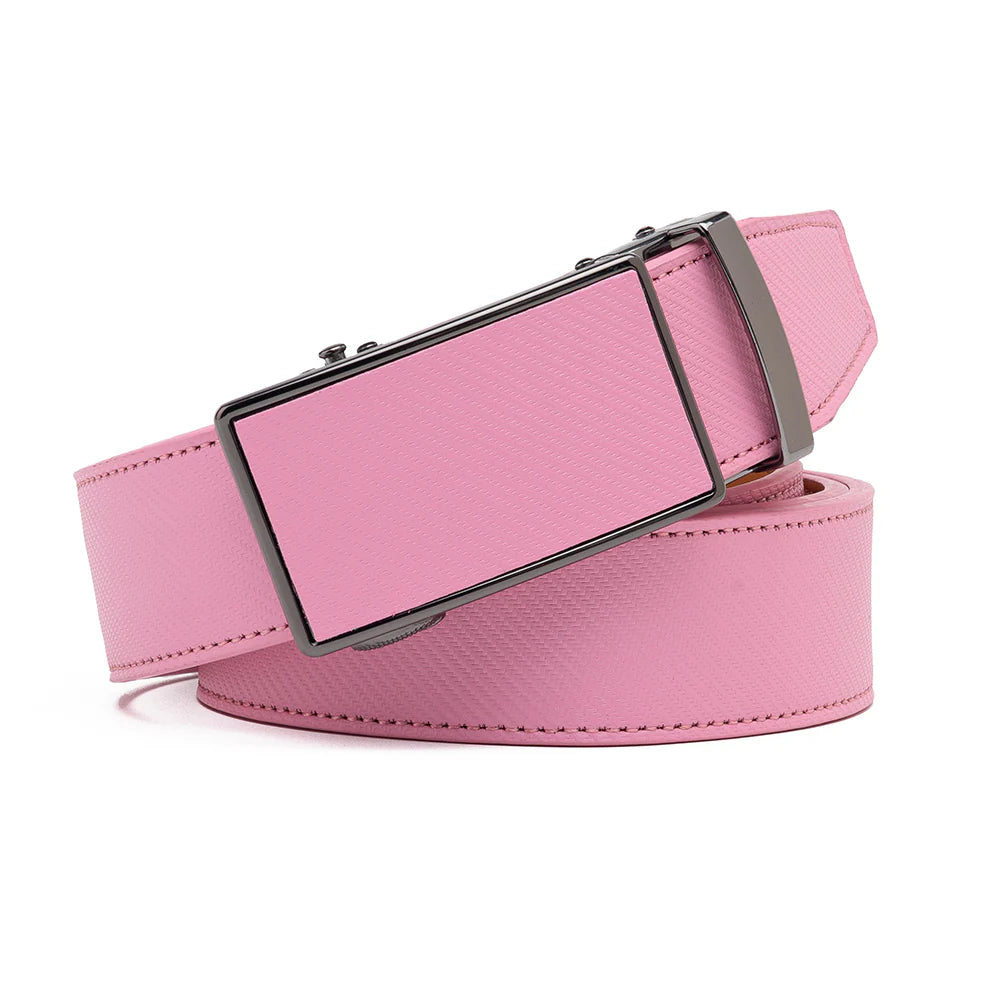 Leather Ratchet Belt - Pink by Beau Ties of Vermont