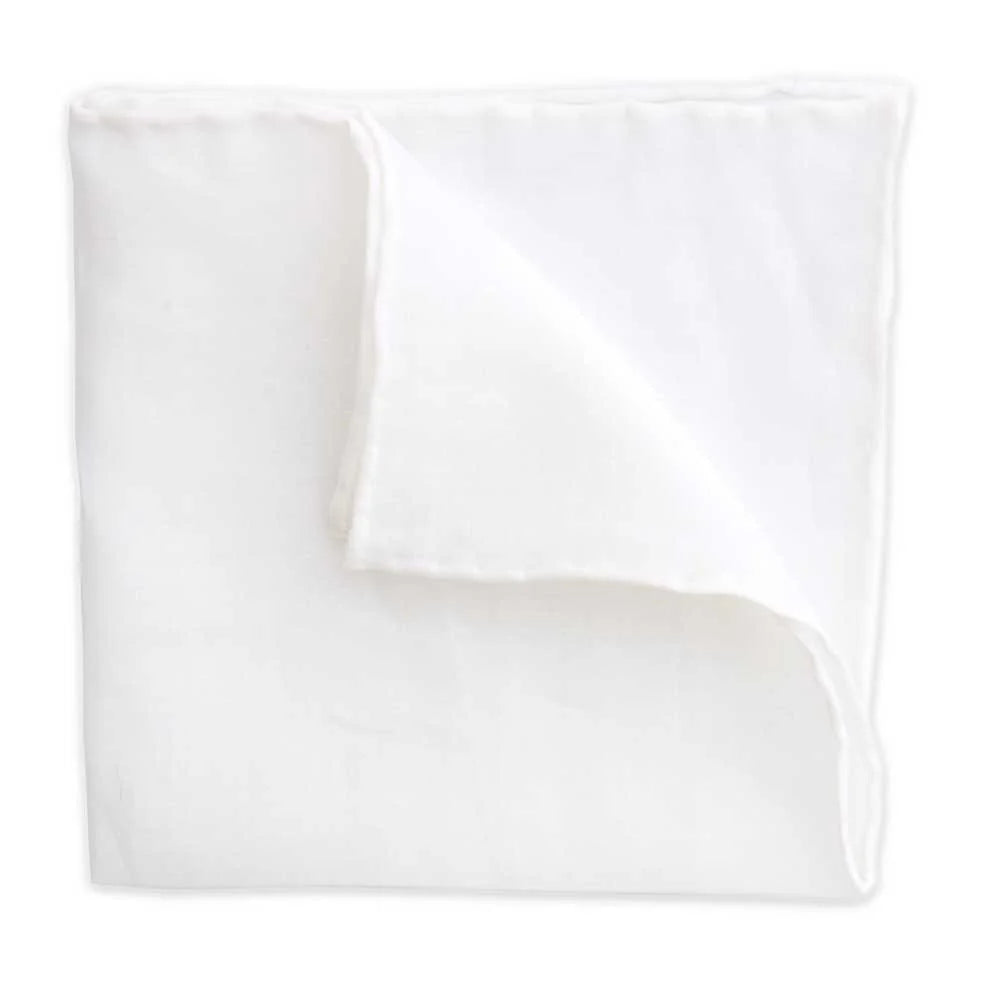 White Linen Pocket Square by Beau Ties of Vermont