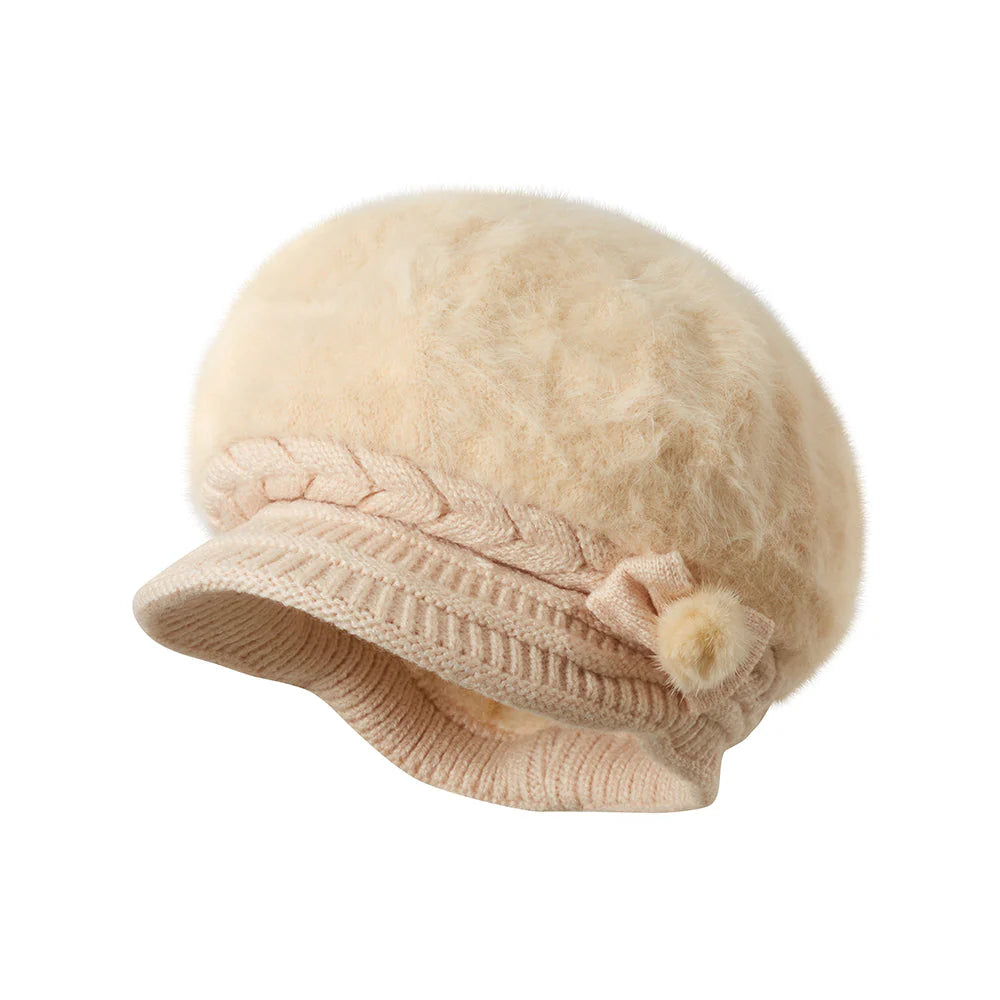 Visor Beanie Ivory Woman's Hat by Beau Ties of Vermont