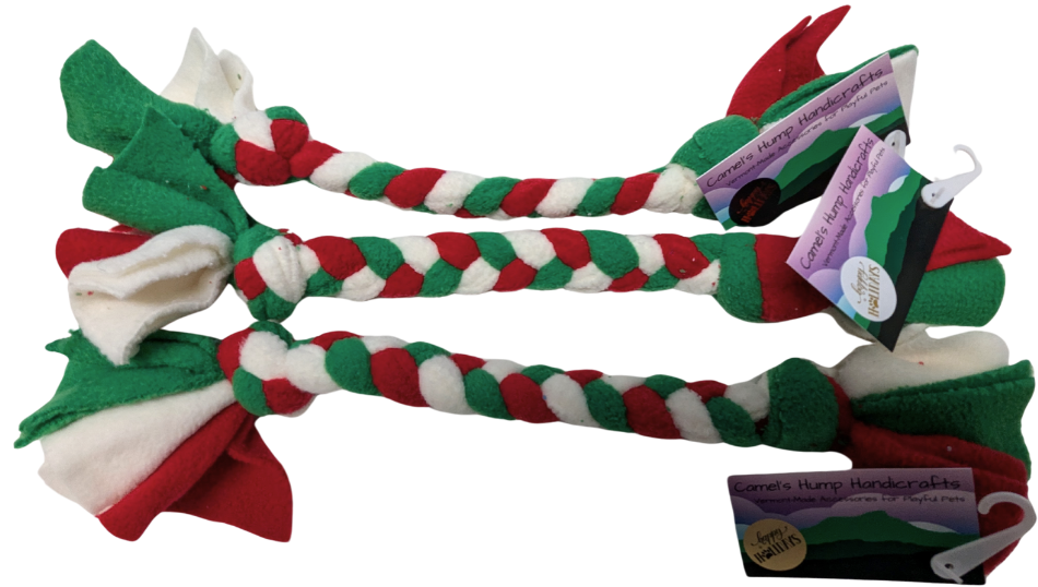 Camel's Hump Handicrafts Christmas Braided Tug Small 11"-12" by Pet Food Warehouse