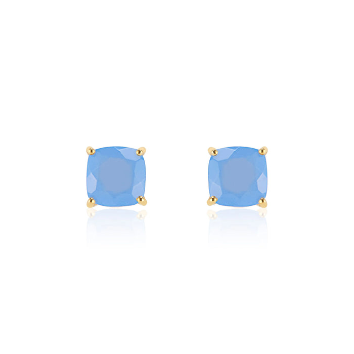 Emmy Studs | Blue Chalcedony