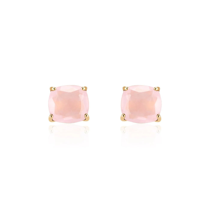 Emmy Studs | Pink Chalcedony