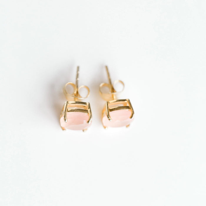 Emmy Studs | Pink Chalcedony