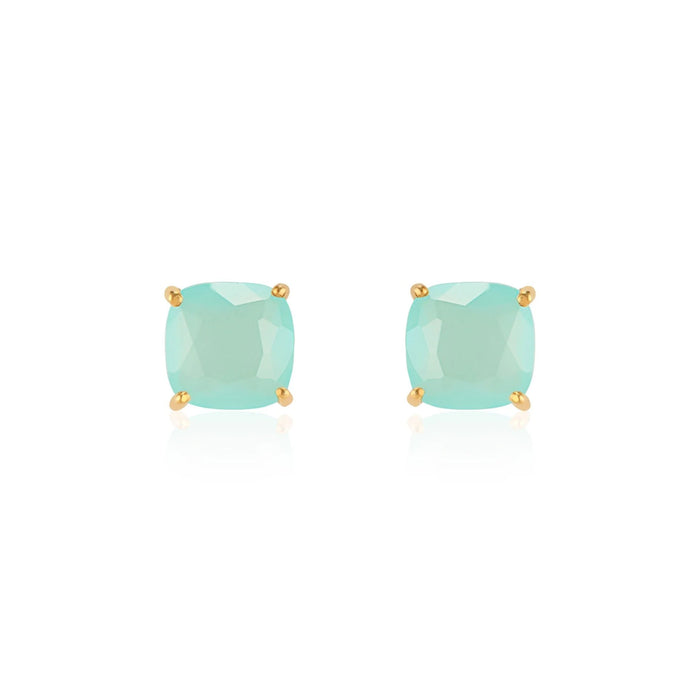 Emmy Studs | Aqua Chalcedony