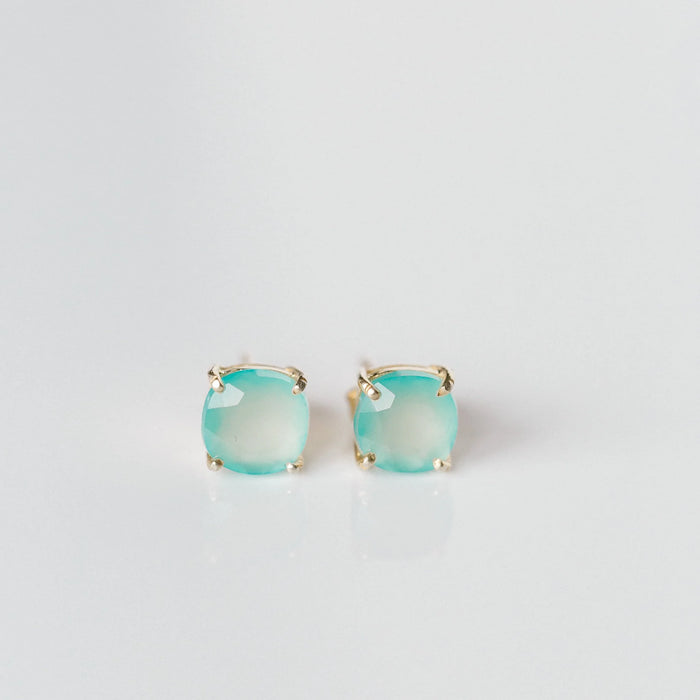 Emmy Studs | Aqua Chalcedony