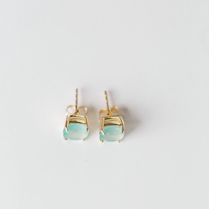 Emmy Studs | Aqua Chalcedony