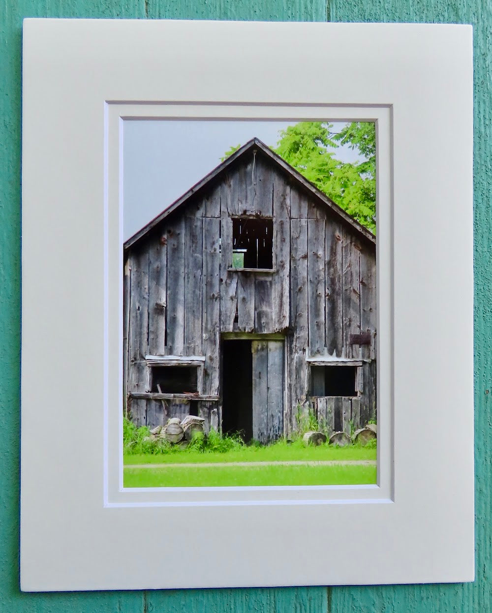 Matted Photos - Tired Barn by Sweet Basil Cards