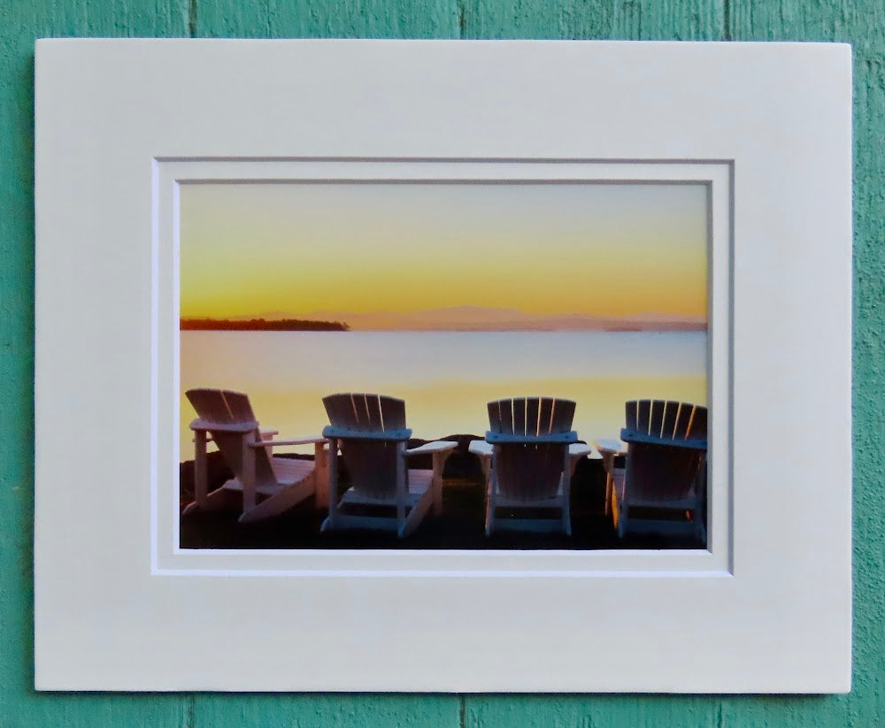 Matted Photos - North Hero VT Sunrise by Sweet Basil Cards