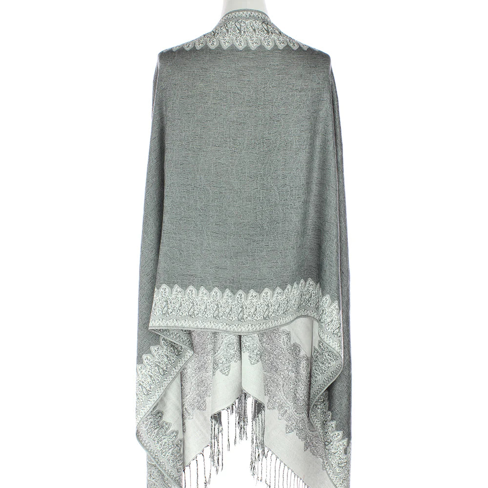 Grey/White Constantinople Pashmina by Beau Ties of Vermont