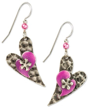 Hammered Heart Dangle Earring
