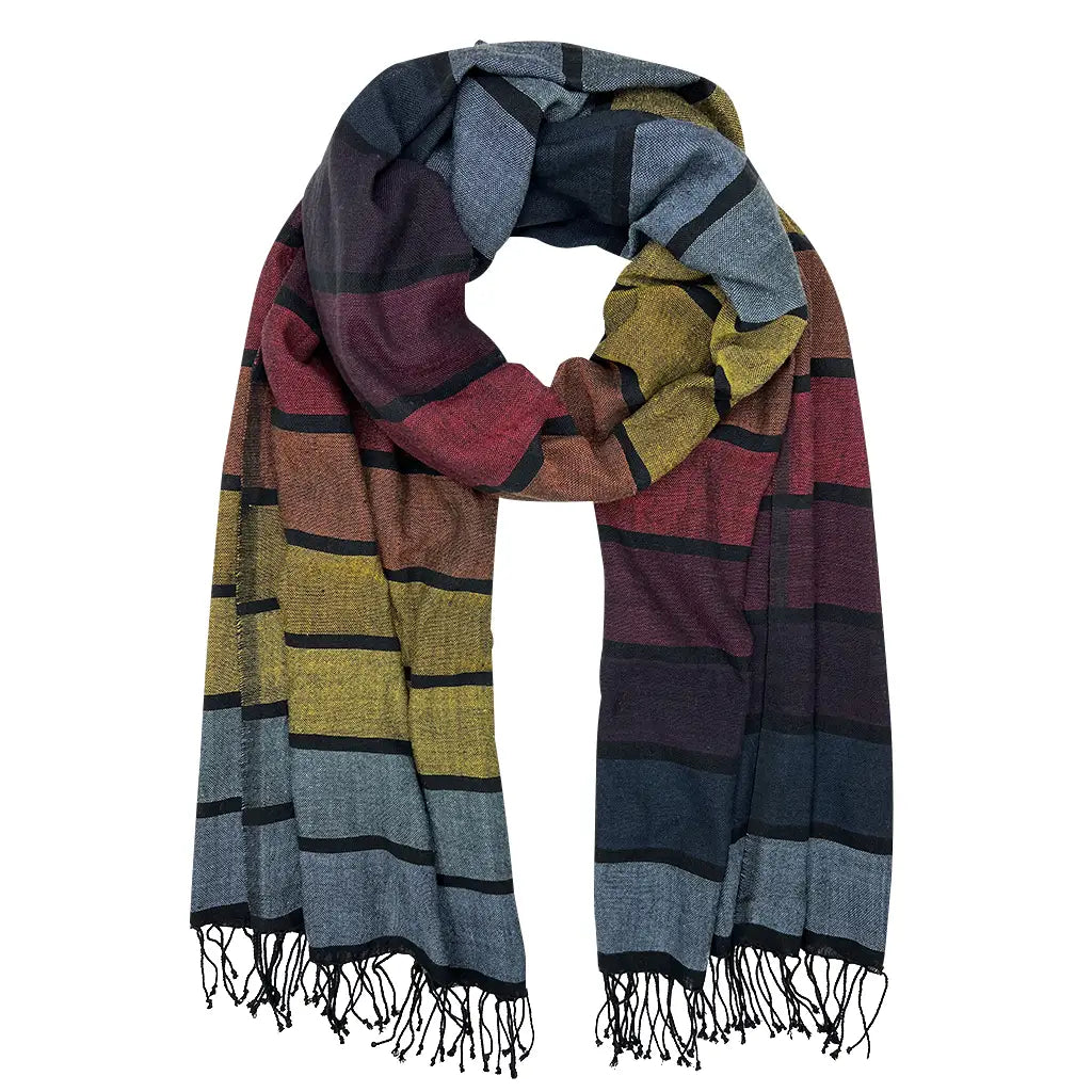 Slate + Salt Rainbow Wrap Scarf by Harbour Thread